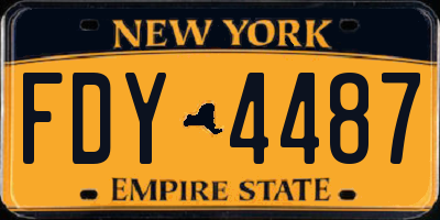 NY license plate FDY4487