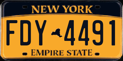 NY license plate FDY4491