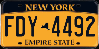 NY license plate FDY4492