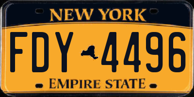 NY license plate FDY4496