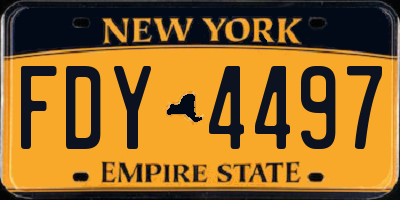 NY license plate FDY4497