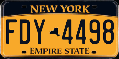 NY license plate FDY4498
