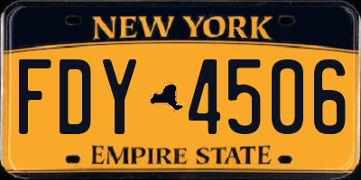 NY license plate FDY4506
