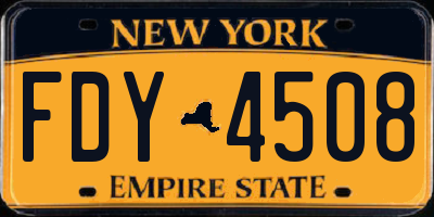 NY license plate FDY4508