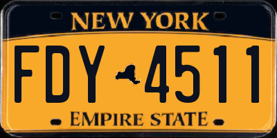 NY license plate FDY4511