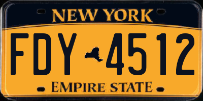 NY license plate FDY4512