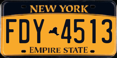 NY license plate FDY4513