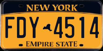 NY license plate FDY4514