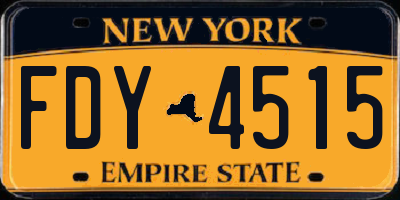 NY license plate FDY4515