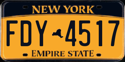 NY license plate FDY4517