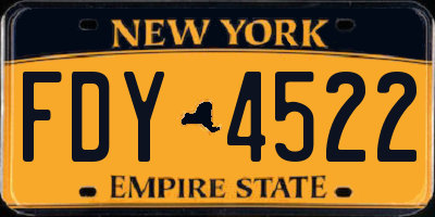 NY license plate FDY4522
