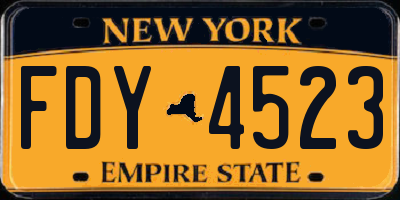 NY license plate FDY4523