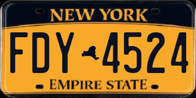 NY license plate FDY4524