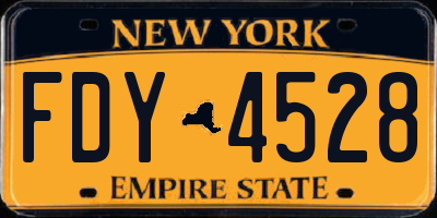 NY license plate FDY4528