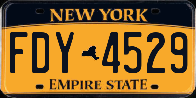 NY license plate FDY4529