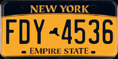 NY license plate FDY4536
