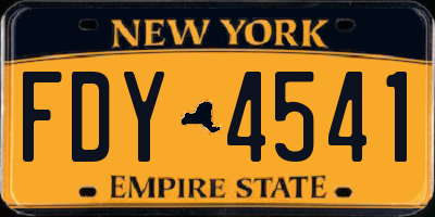 NY license plate FDY4541