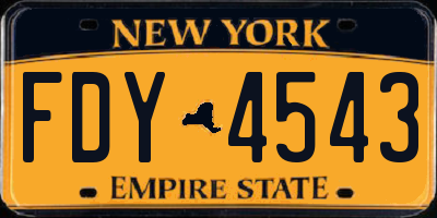 NY license plate FDY4543