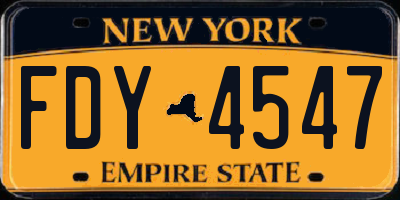 NY license plate FDY4547