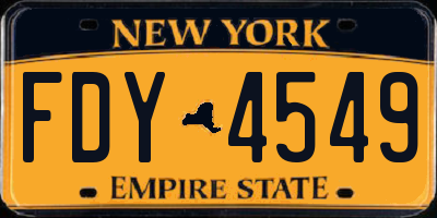 NY license plate FDY4549