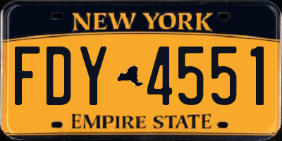 NY license plate FDY4551