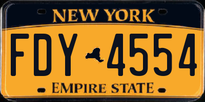 NY license plate FDY4554