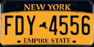 NY license plate FDY4556