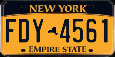 NY license plate FDY4561