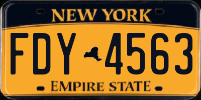 NY license plate FDY4563