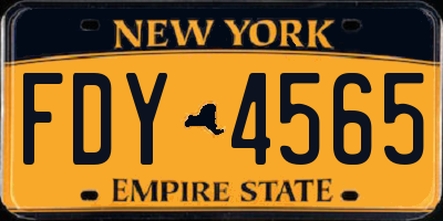 NY license plate FDY4565