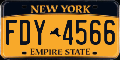 NY license plate FDY4566