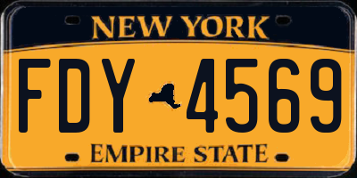 NY license plate FDY4569
