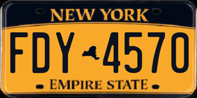 NY license plate FDY4570