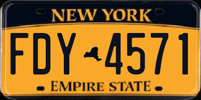 NY license plate FDY4571