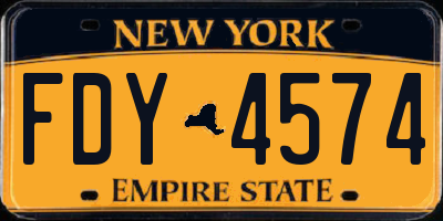 NY license plate FDY4574