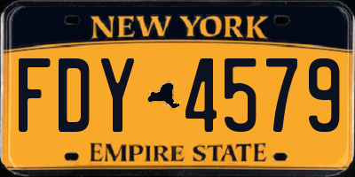 NY license plate FDY4579