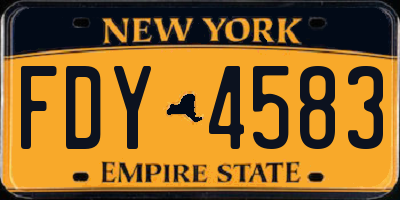 NY license plate FDY4583