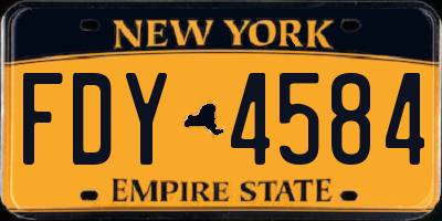 NY license plate FDY4584