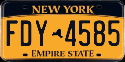 NY license plate FDY4585