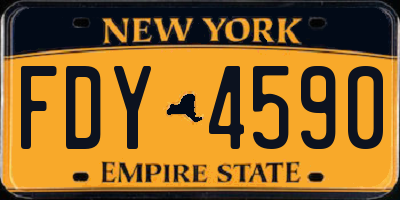 NY license plate FDY4590