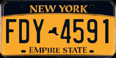 NY license plate FDY4591