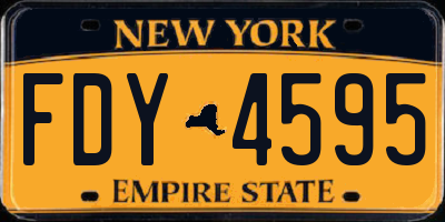 NY license plate FDY4595