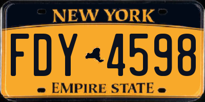 NY license plate FDY4598