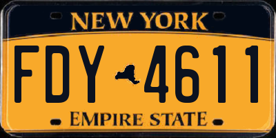 NY license plate FDY4611