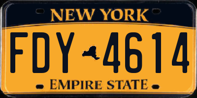 NY license plate FDY4614