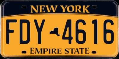 NY license plate FDY4616