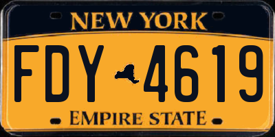 NY license plate FDY4619