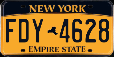 NY license plate FDY4628