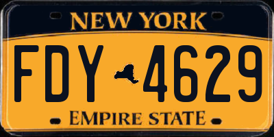 NY license plate FDY4629