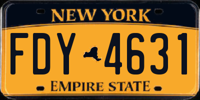 NY license plate FDY4631
